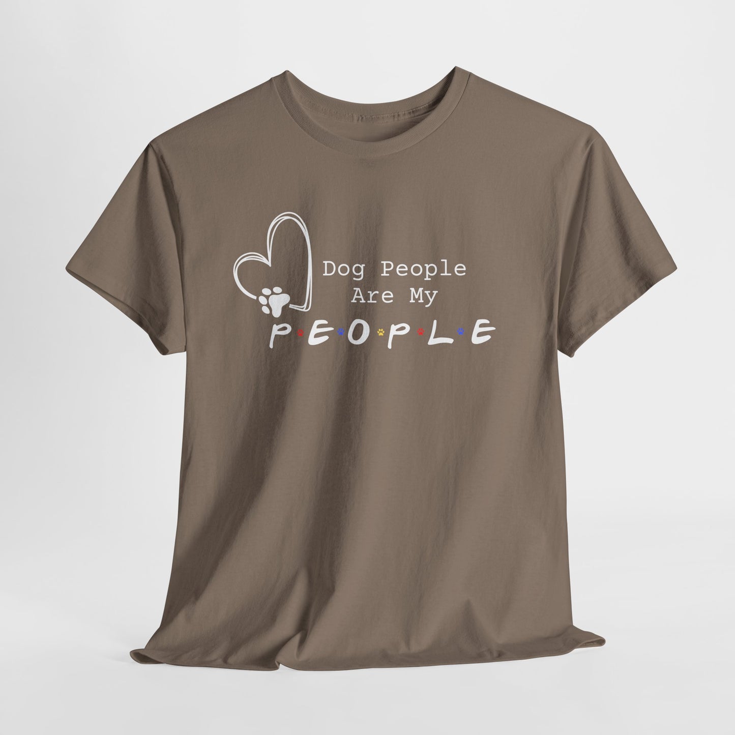 Brown t-shirt with 'Dog People Are My People' text and graphic on a white background