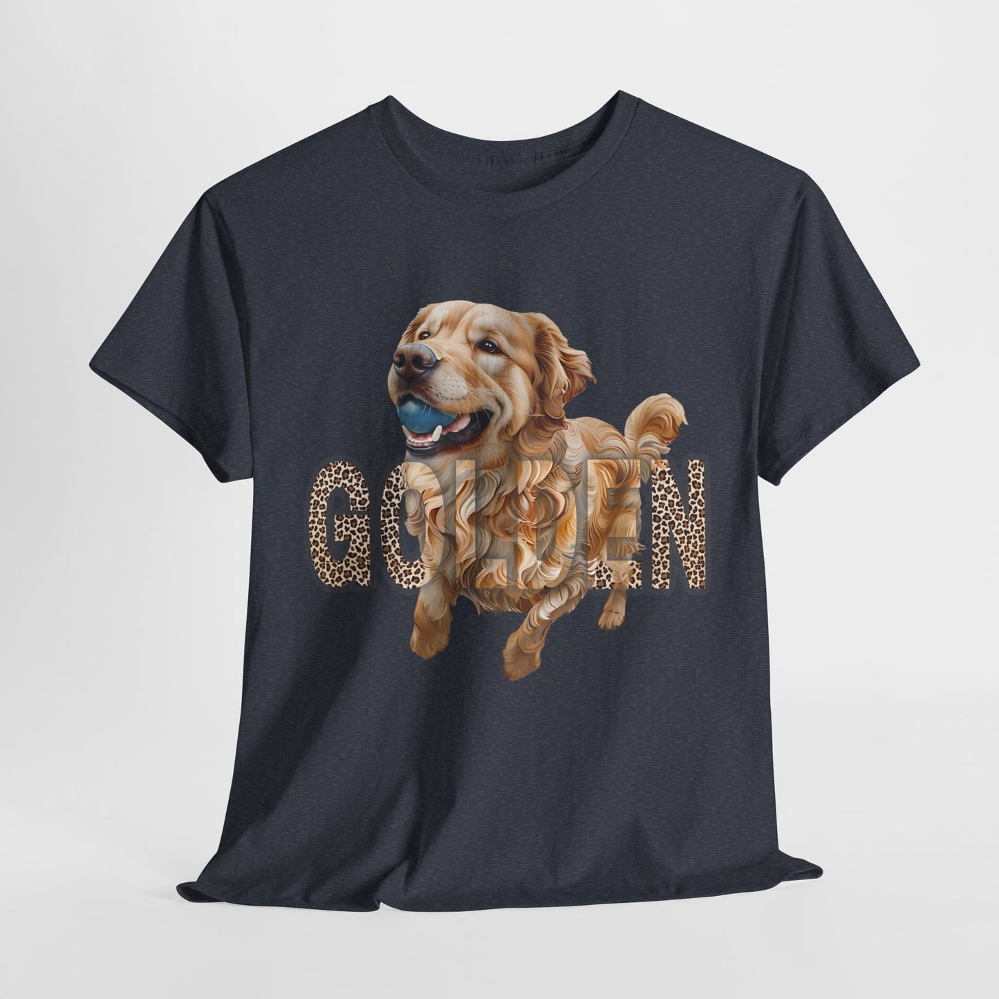Black t-shirt with a dog graphic and 'GOOSE' text on a light gray background
