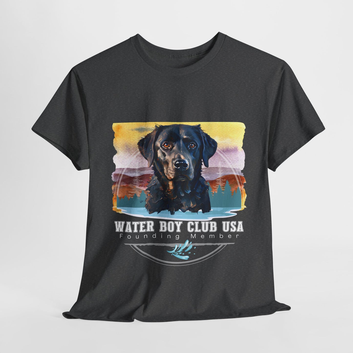 Black Lab Water Boy Club USA Watercolor