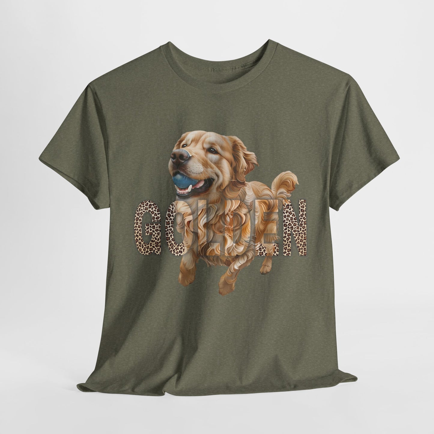 Green t-shirt with a dog graphic and 'BONE' text on a white background