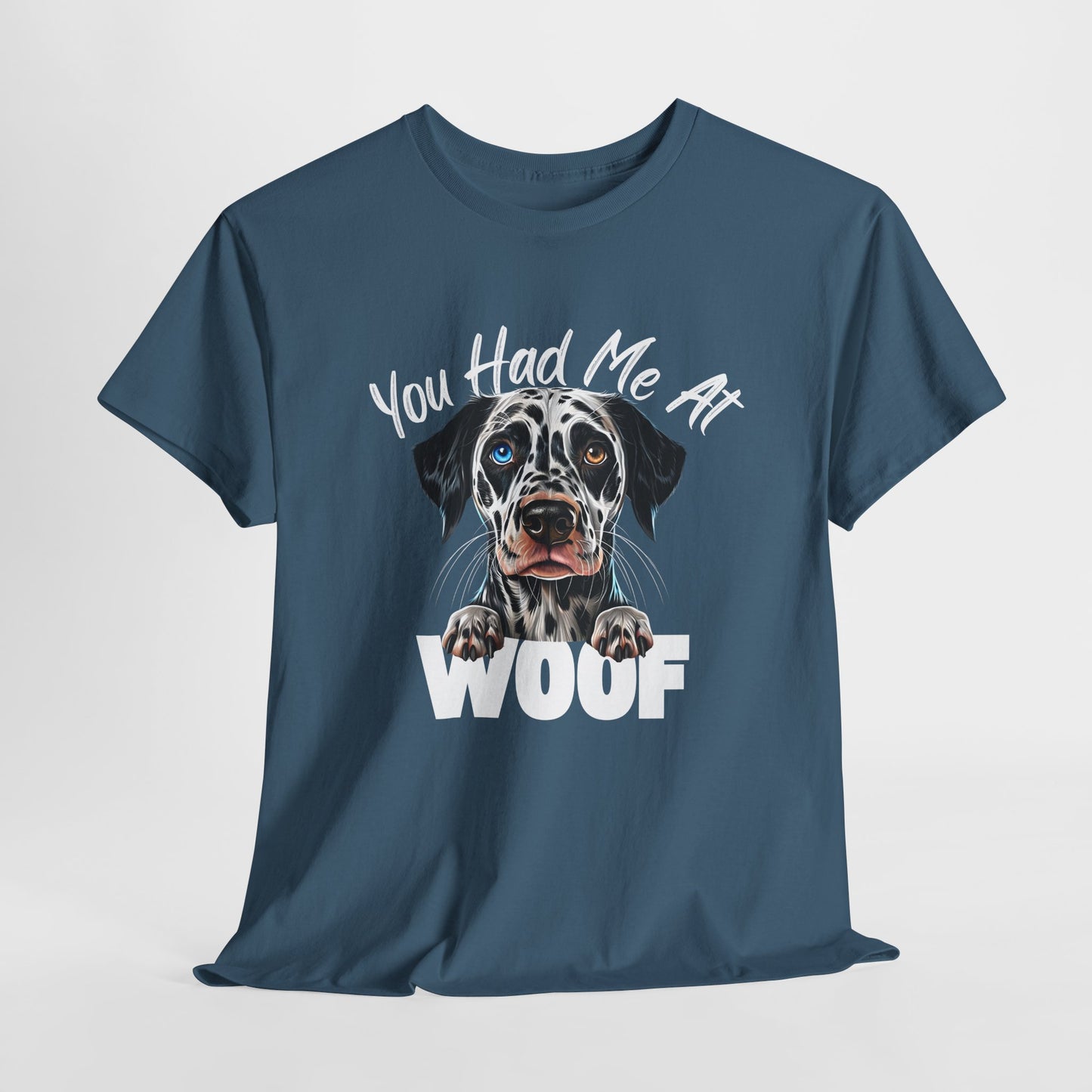 CRAZY DOG TEE Dalmation Had Me At Woof in indigo blue