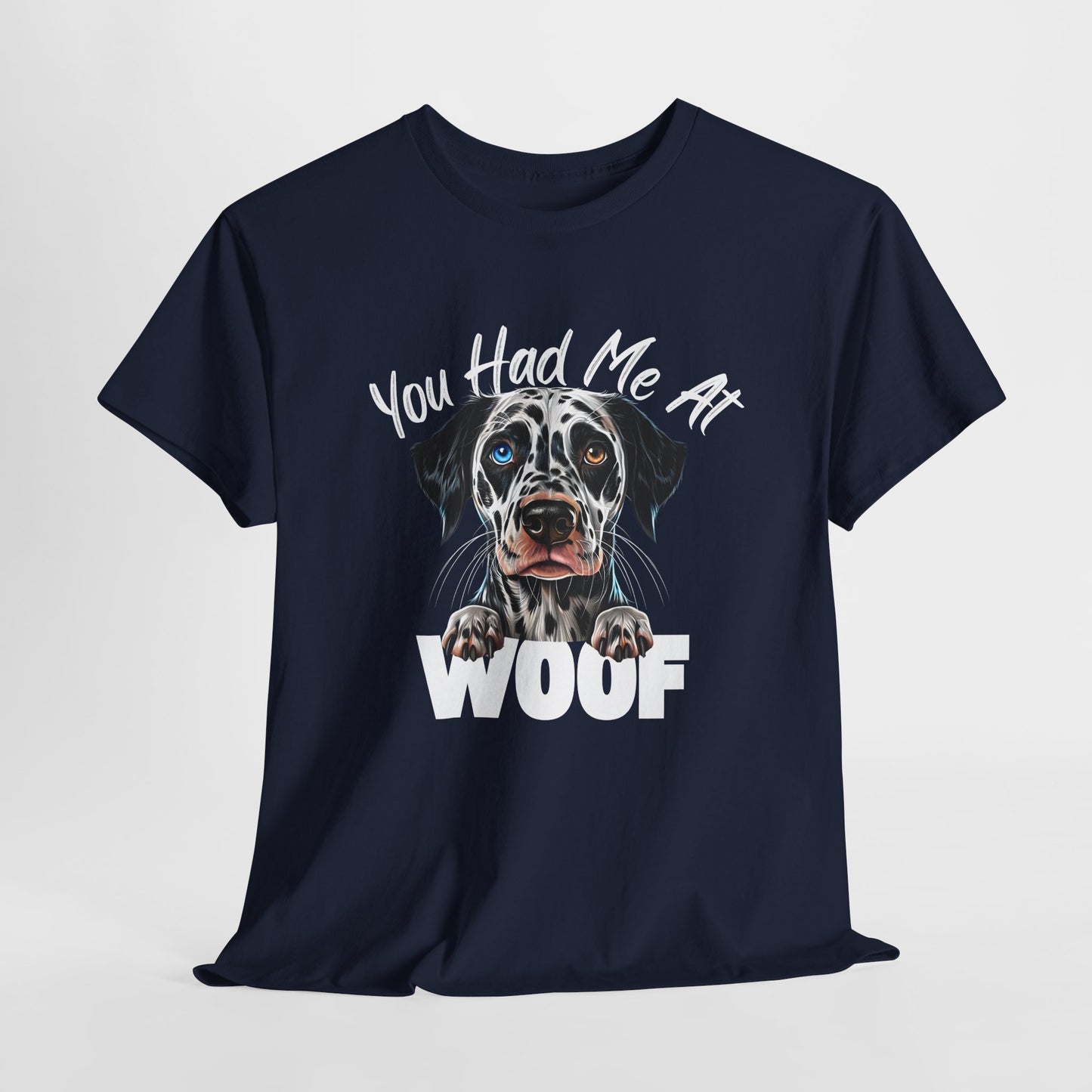CRAZY DOG TEE Dalmation Had Me At Woof in navy