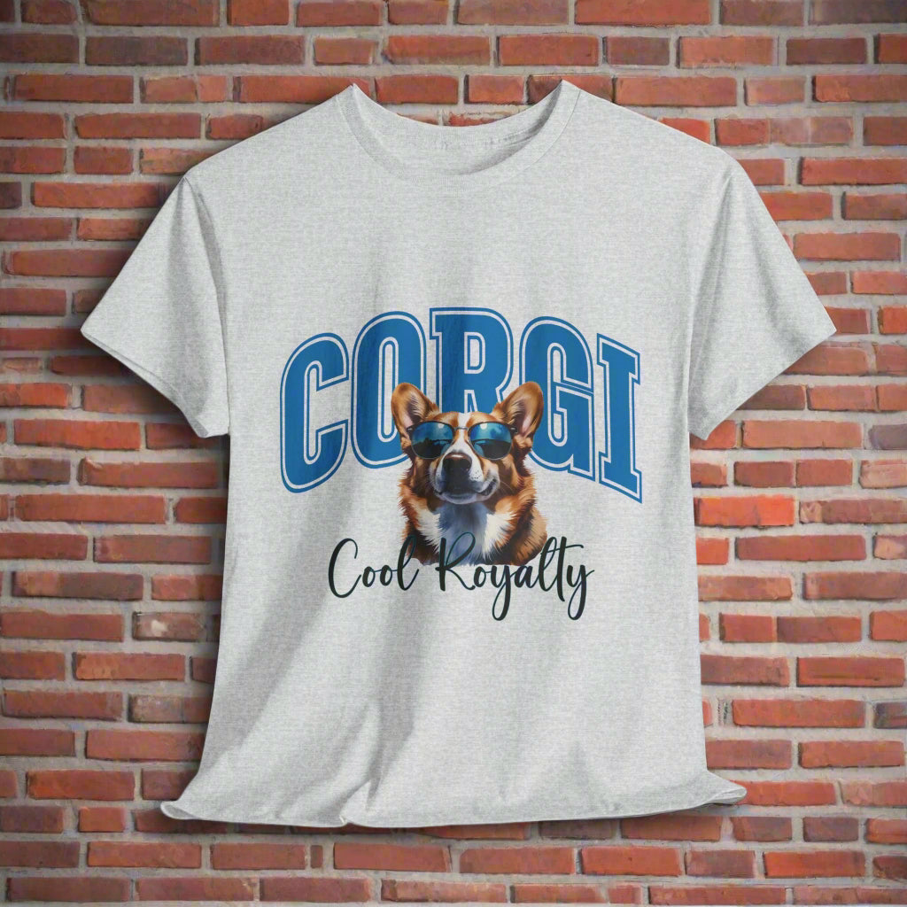 Corgi tee shirts Cool Royalty in Ash
