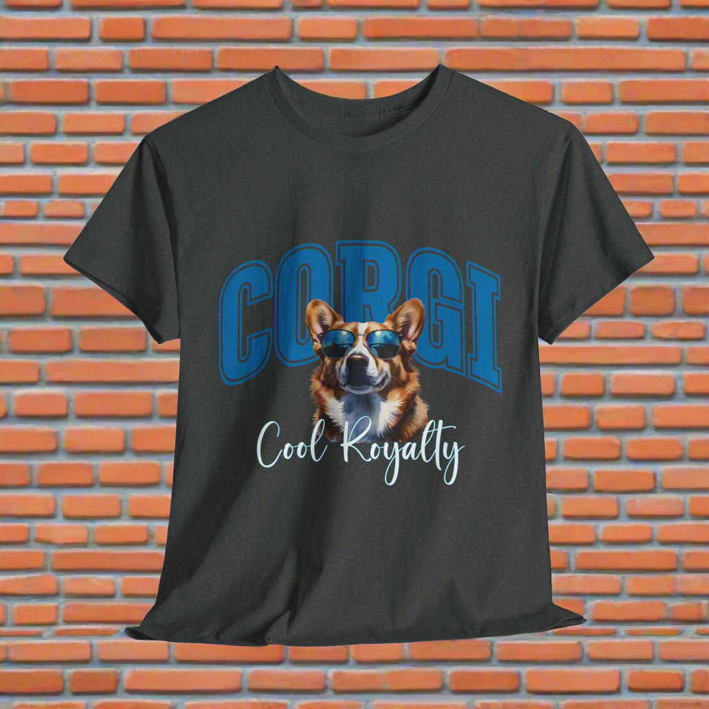 Corgi tee shirts Cool Royalty in Dark Heather