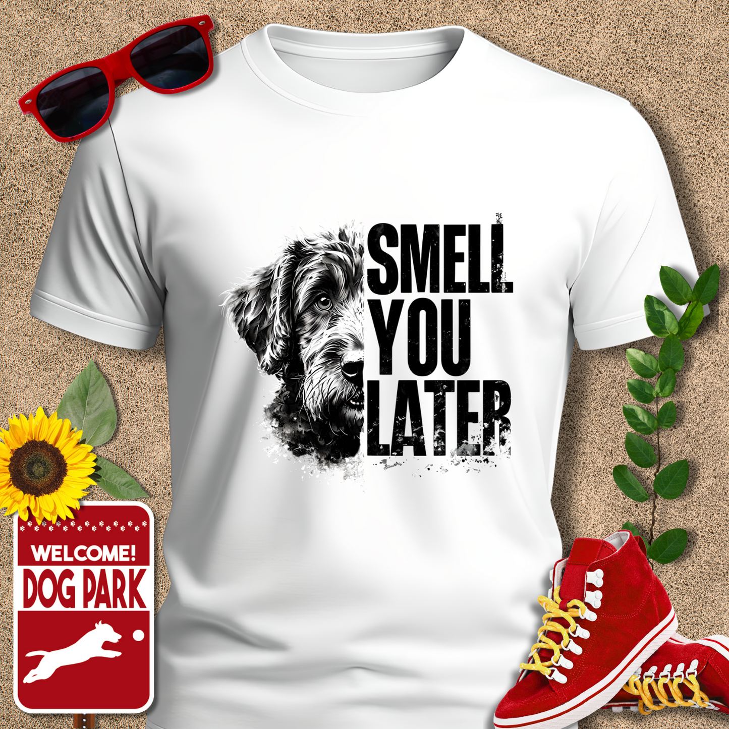 Crazy_Dog_Tee Smell You Later in white