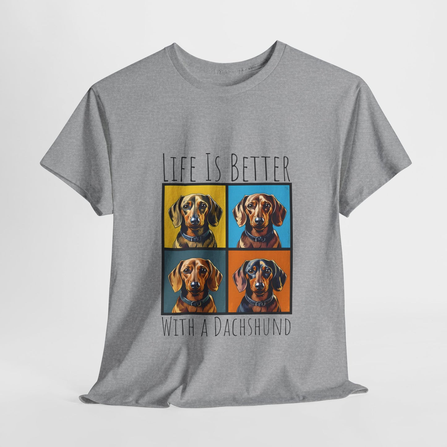DACHSHUND SHIRT Life is Better in sport gray