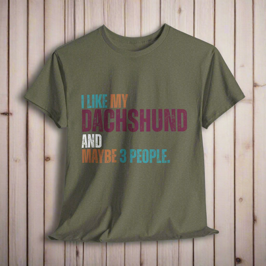 Dachshund shirt with text graphic in
