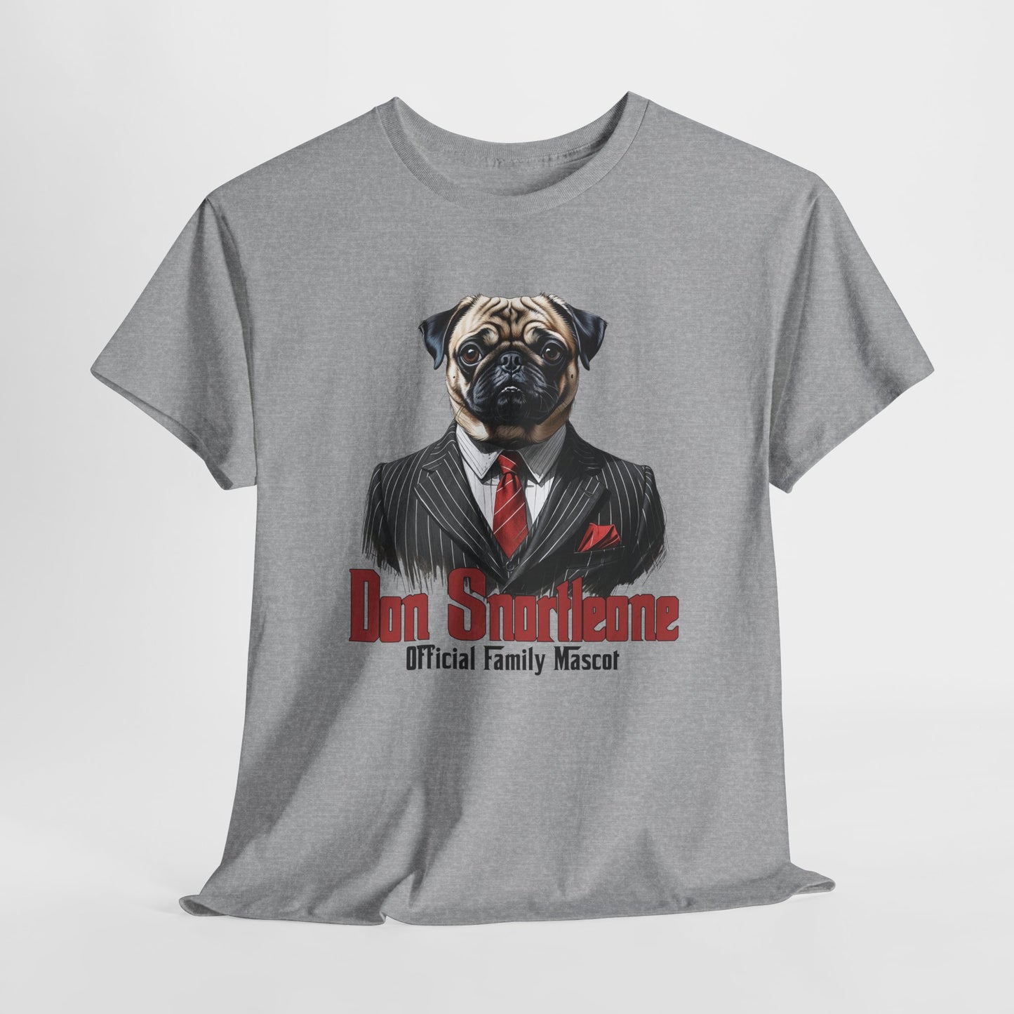 PUG TSHIRT Don Snortleone Mafia Graphic in Sport Gray