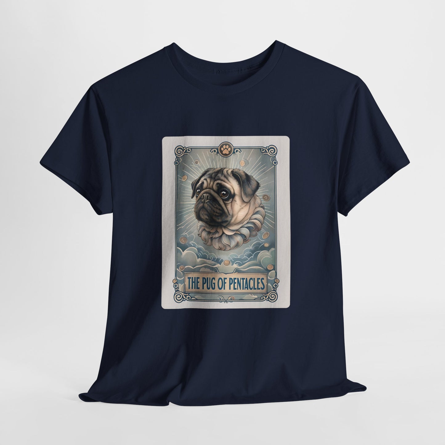 PUG TSHIRT PUG OF PENTACLES in navy