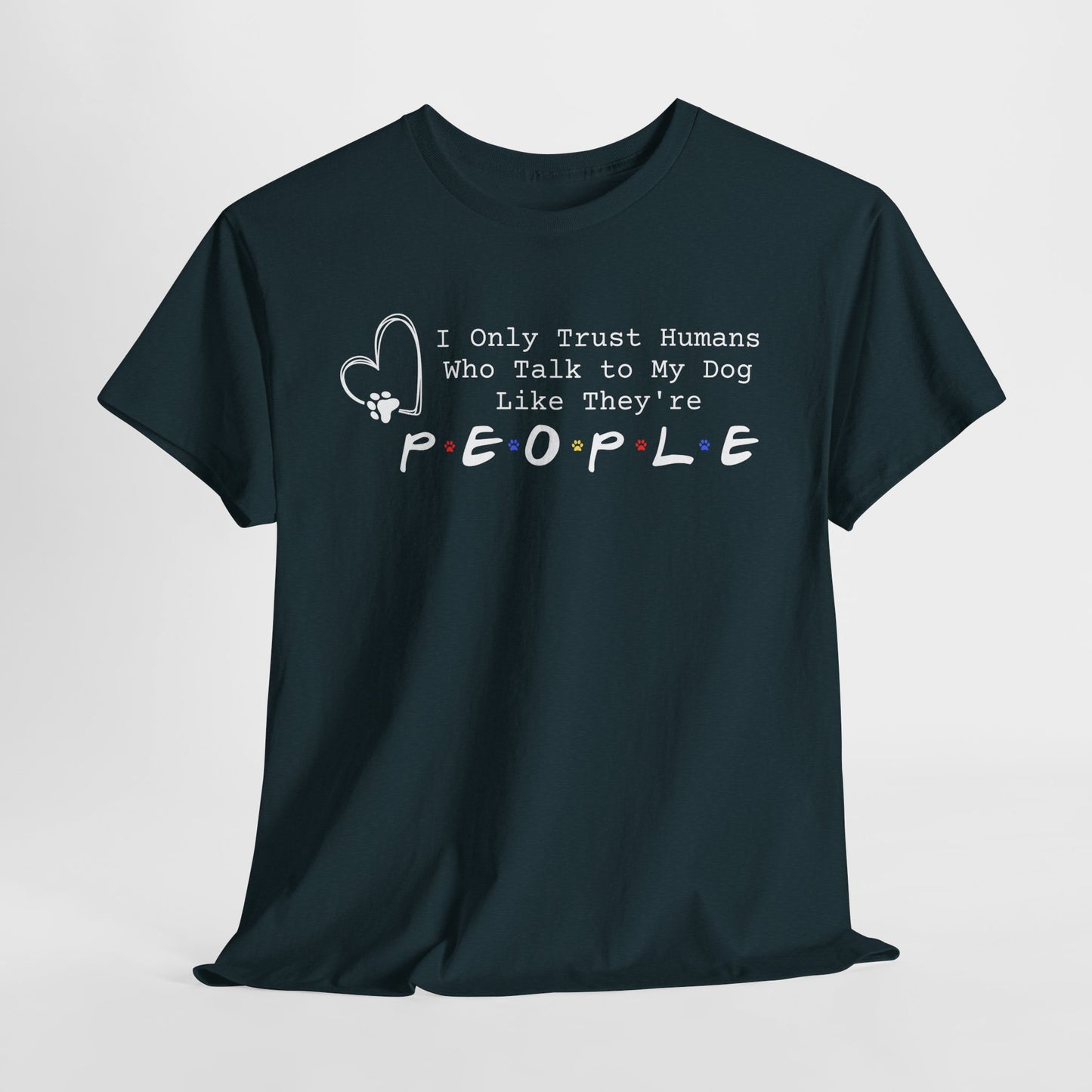 Midnight t-shirt with humorous text design on a light gray background