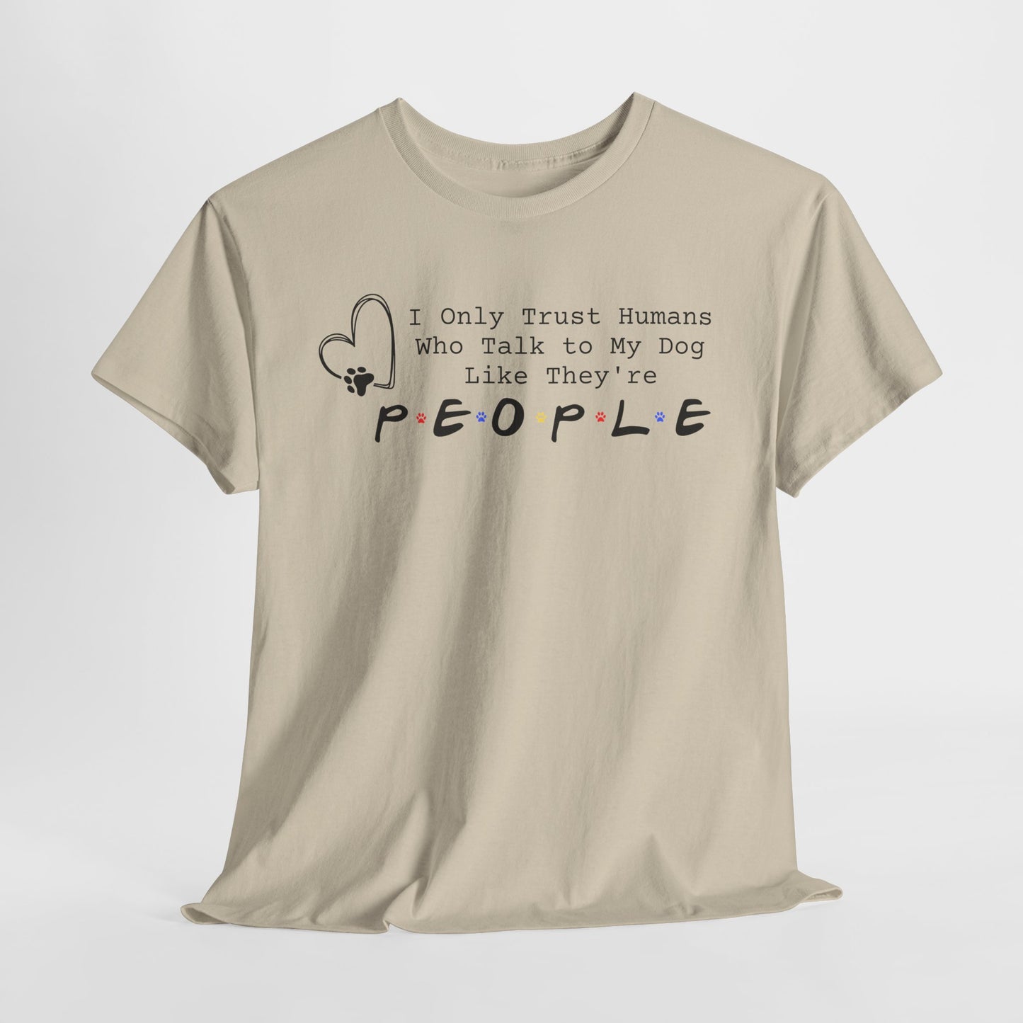 Sand t-shirt with humorous text design on a white background