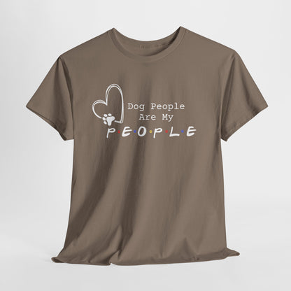 Brown t-shirt with 'Dog People Are My People' text and graphic on a white background