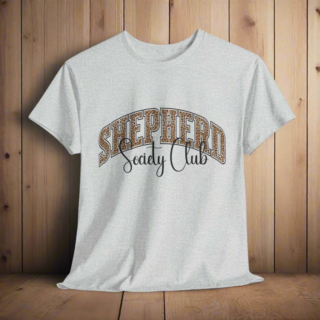 German Shepherd TShirt Leopard Print in ash