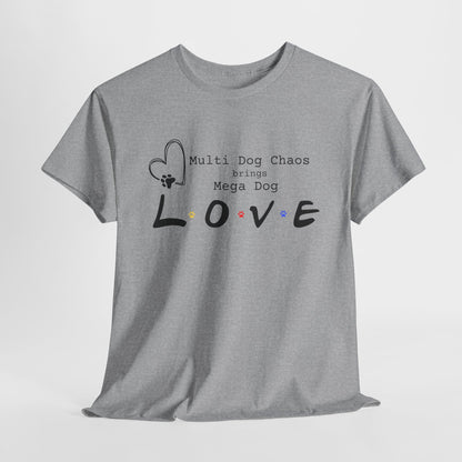 Gray t-shirt with text and graphics on a white background