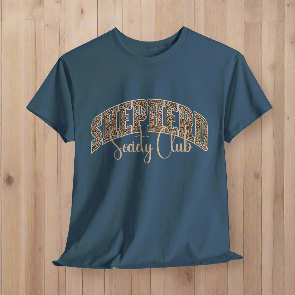 German Shepherd TShirt Leopard Print in indigo blue