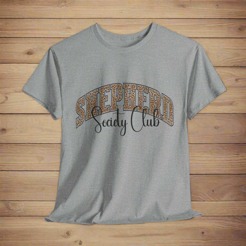 German Shepherd TShirt Leopard Print in sport grey