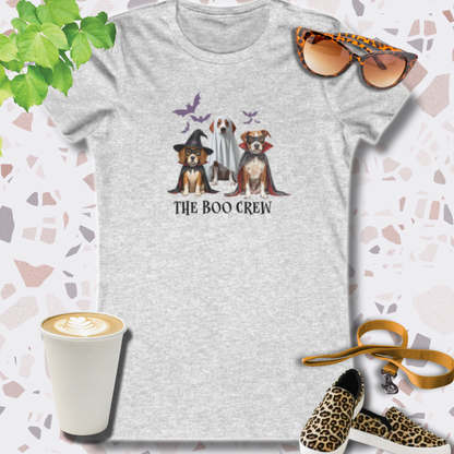 BOO CREW HALLOWEEN DOG SHIRT in athletic heather
