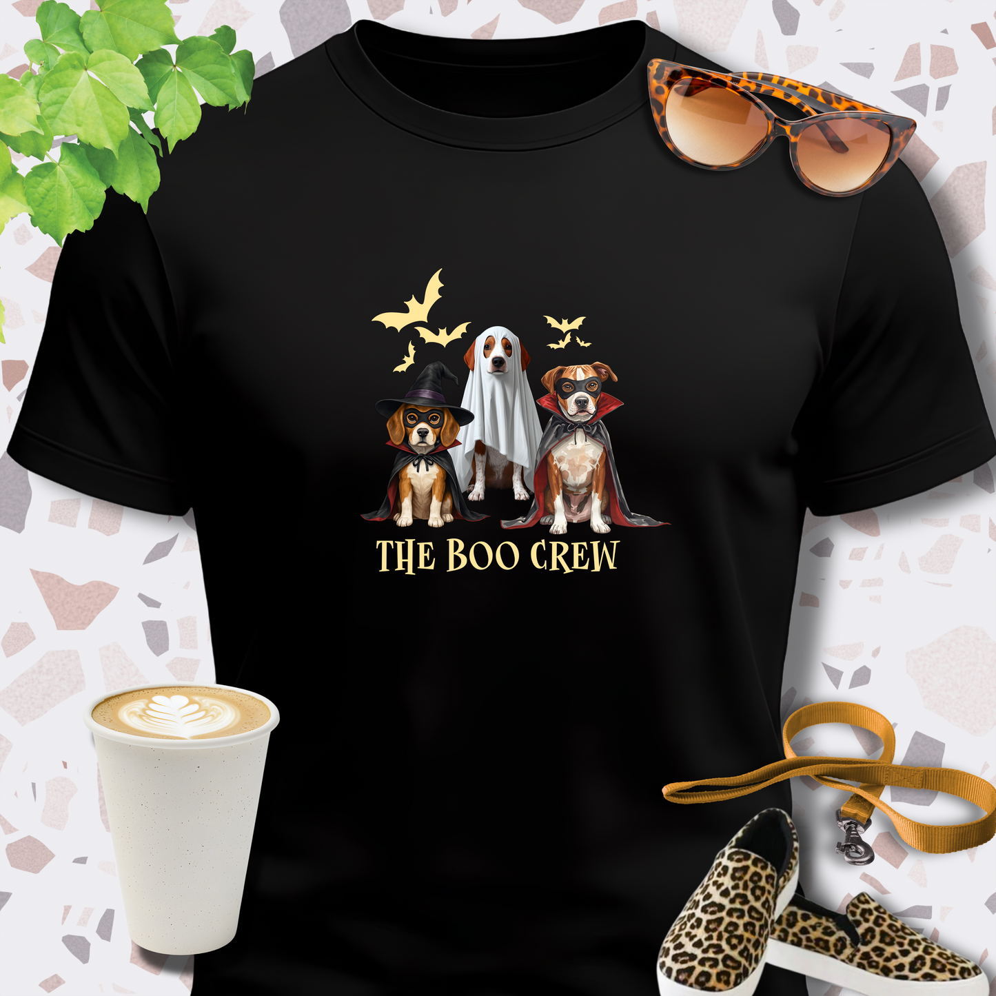 BOO CREW HALLOWEEN DOG SHIRT in black
