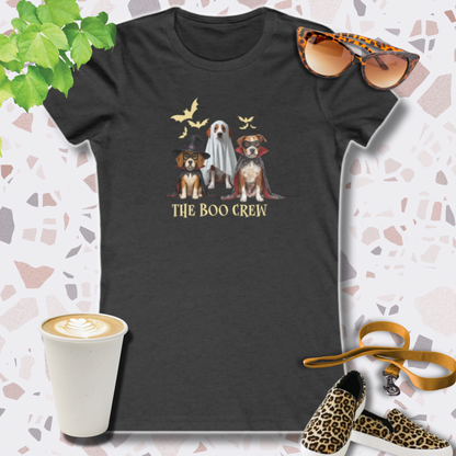 BOO CREW HALLOWEEN DOG SHIRT in dark heather grey