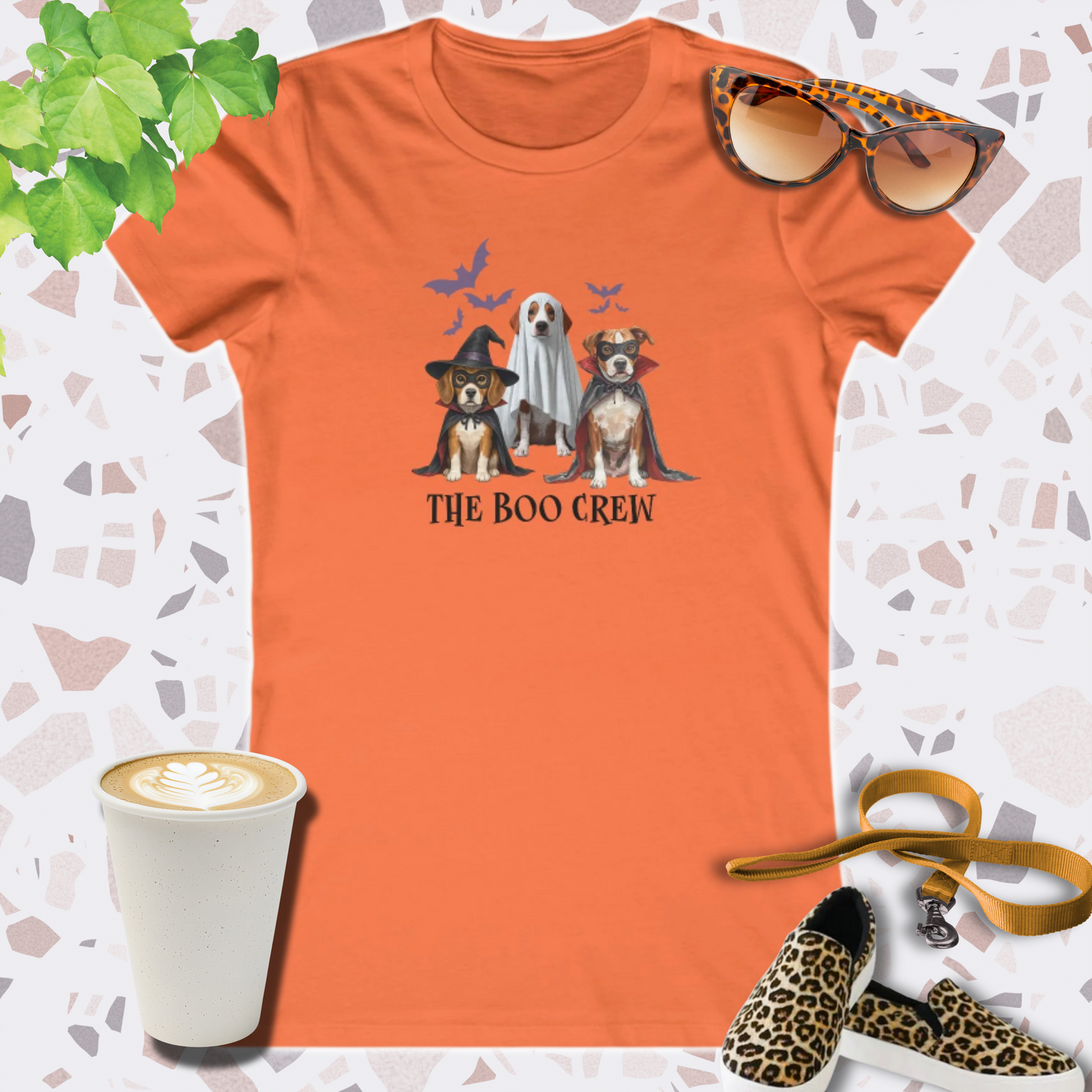 BOO CREW HALLOWEEN DOG SHIRT in orange