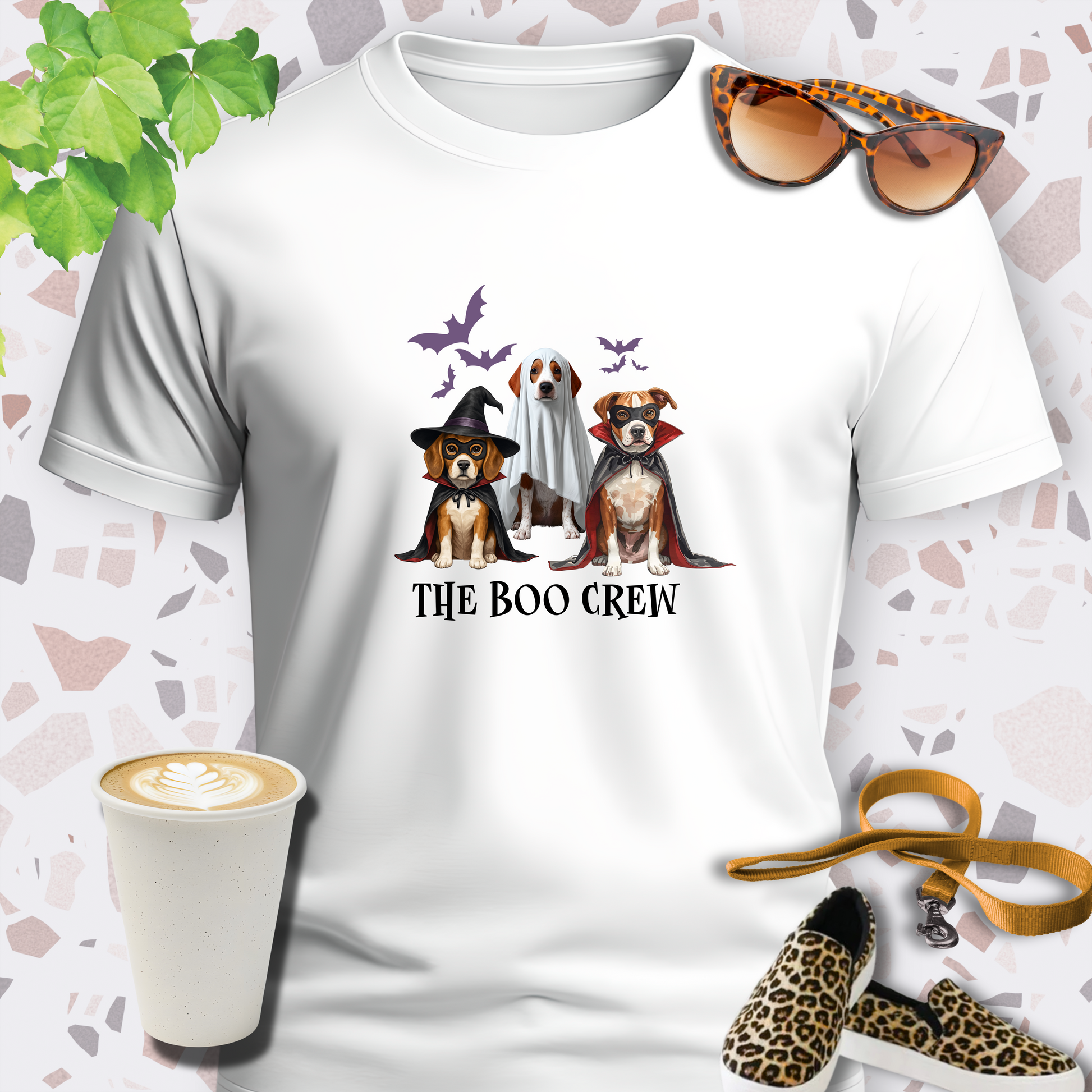 BOO CREW HALLOWEEN DOG SHIRT in white