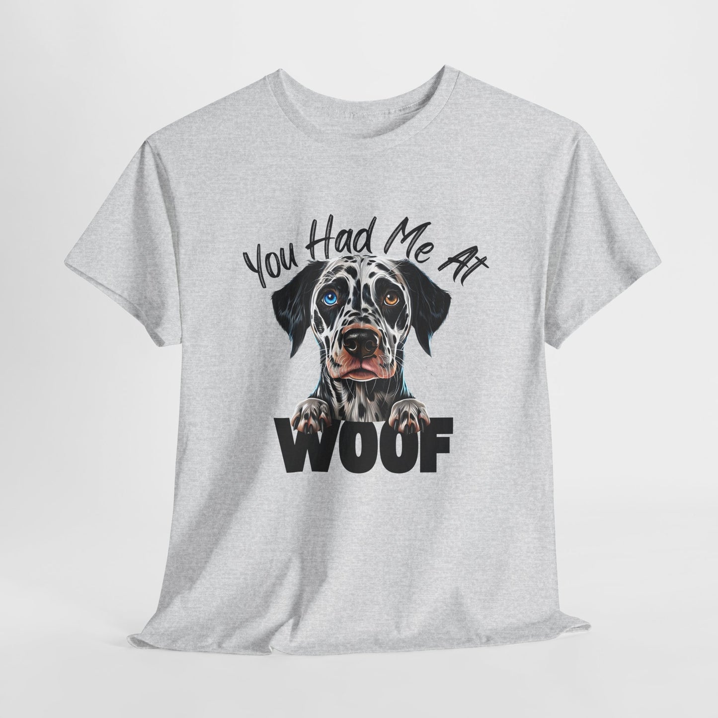 CRAZY DOG TEE Dalmation Had Me At Woof in ASH