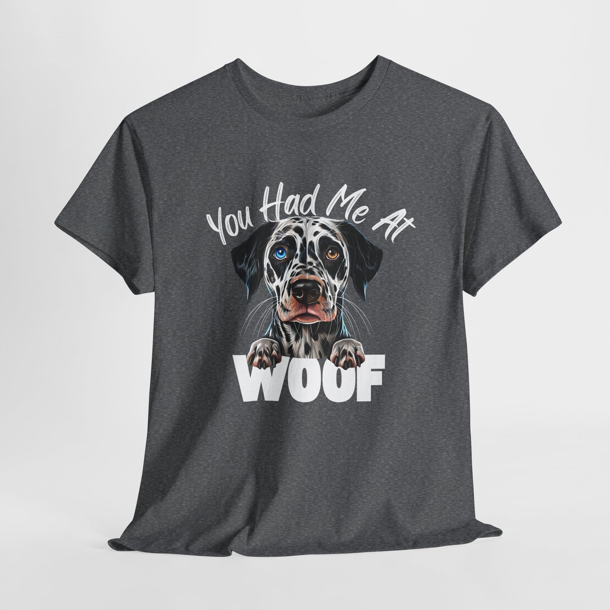 CRAZY DOG TEE Dalmation Had Me At Woof in graphite heather 