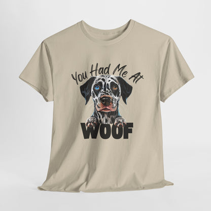 CRAZY DOG TEE Dalmation Had Me At Woof in SAND