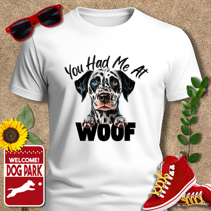 CRAZY DOG TEE Dalmation Had Me At Woof in WHITE
