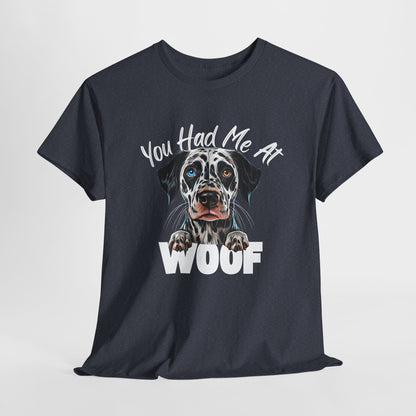 CRAZY DOG TEE Dalmation Had Me At Woof in heather navy