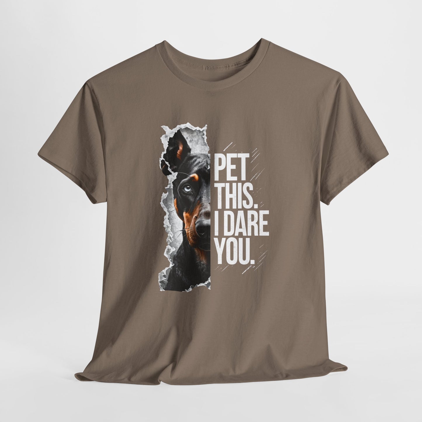 CRAZY DOG TEE Doberman Pet This Shirt in brown savana