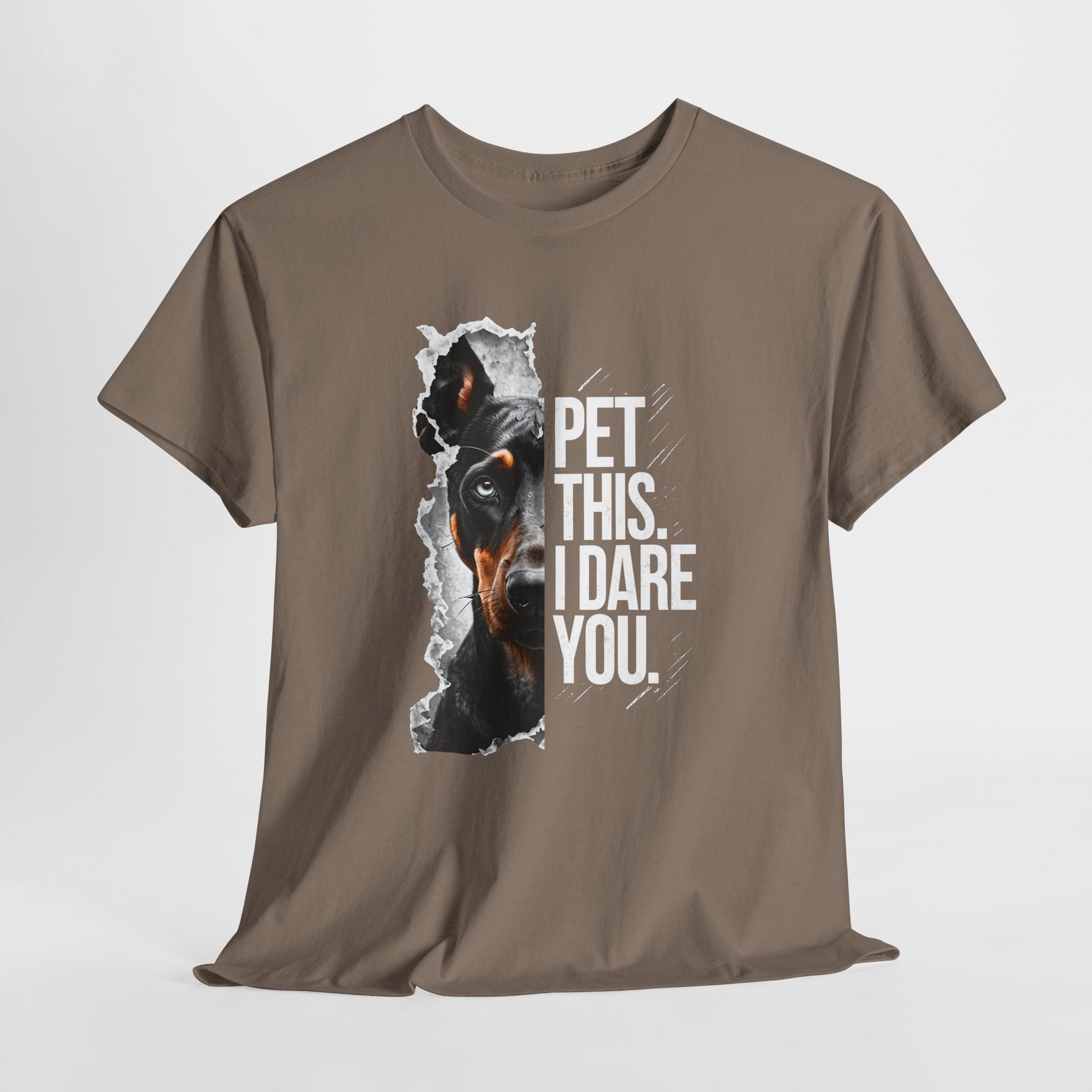 CRAZY DOG TEE Doberman Pet This Shirt in brown savana