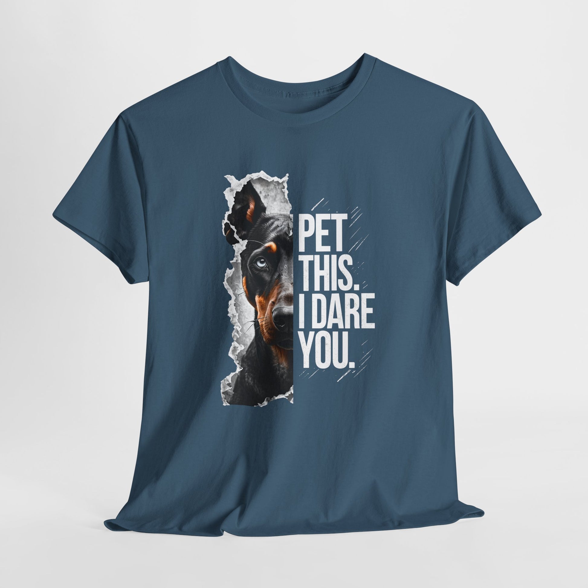 CRAZY DOG TEE Doberman Pet This Shirt in indigo bllue