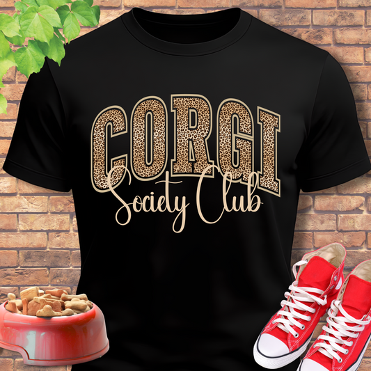 Corgi Shirt Varsity Letters Society Club in Black
