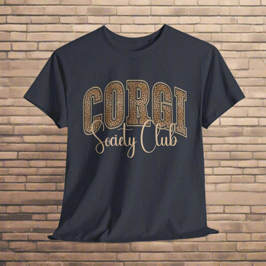 Corgi Shirt Varsity Letters Society Club in heather navy