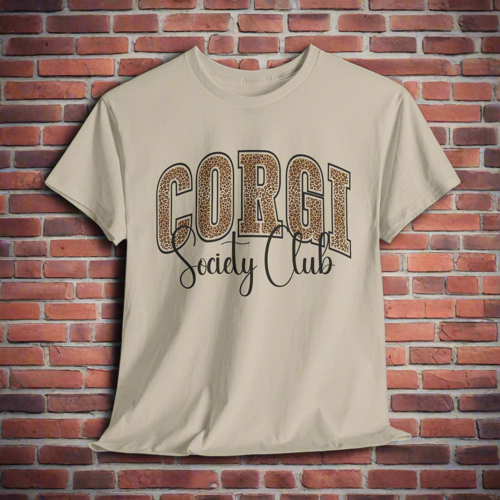 Corgi Shirt Varsity Letters Society Club in sand