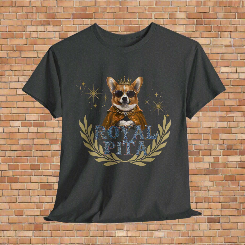 Corgi funny dog shirt Royal PITA in graphite heather 