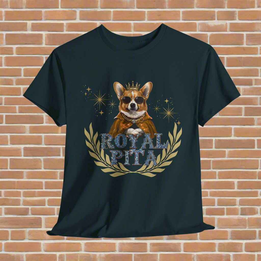 Corgi funny dog shirt Royal PITA in Midnight