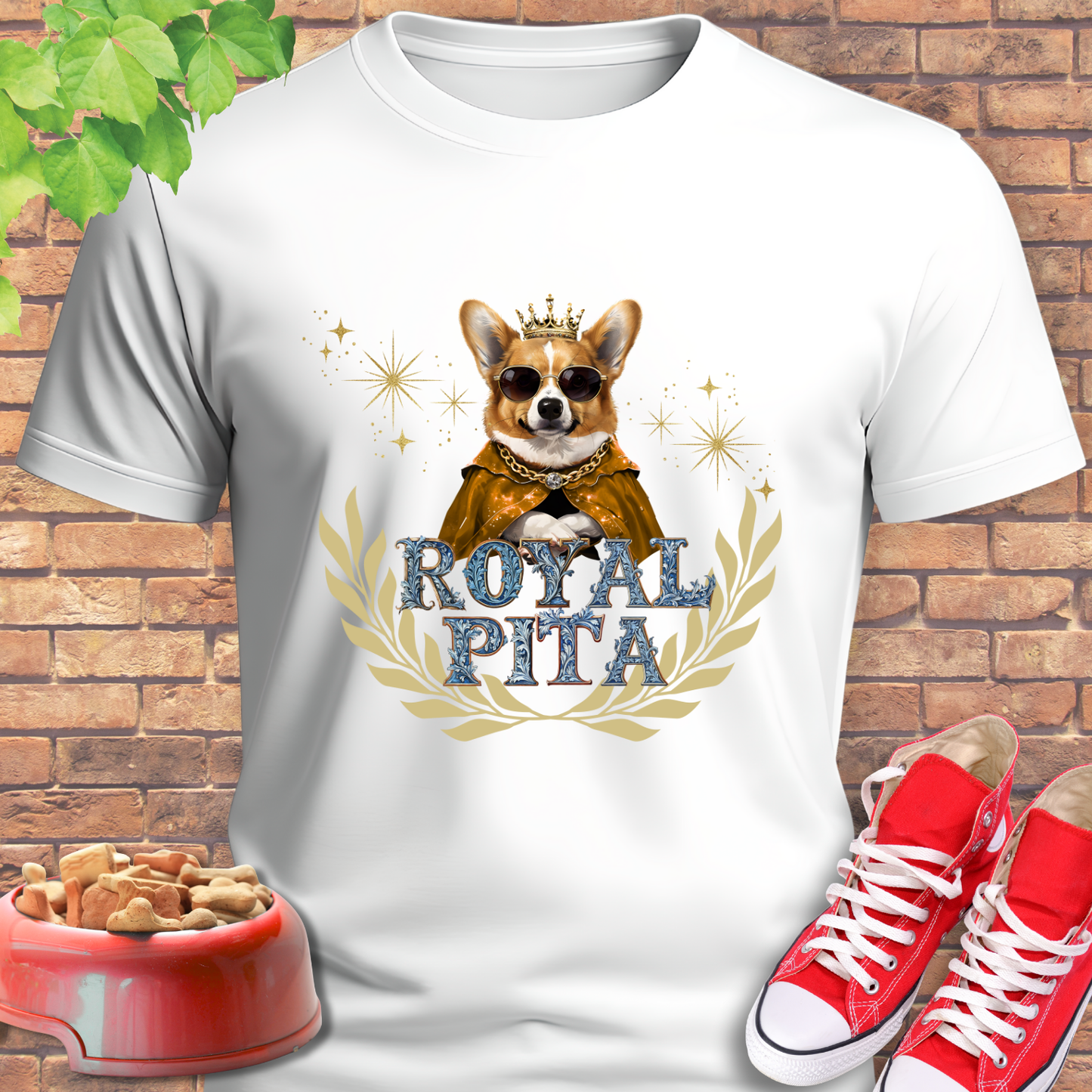 Corgi funny dog shirt Royal PITA in black