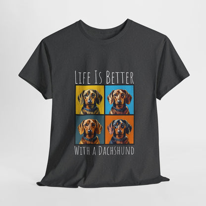 DACHSHUND SHIRT Life is Better in dark heather