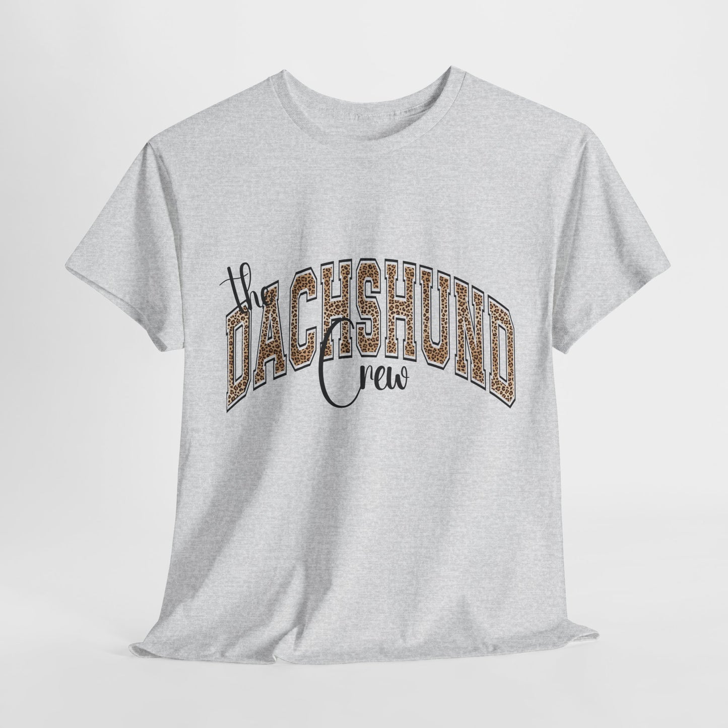 DACHSHUND SHIRT in Leopard Varsity Lettering in ash
