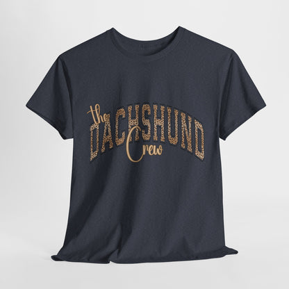 DACHSHUND SHIRT in Leopard Varsity Lettering in heather navy