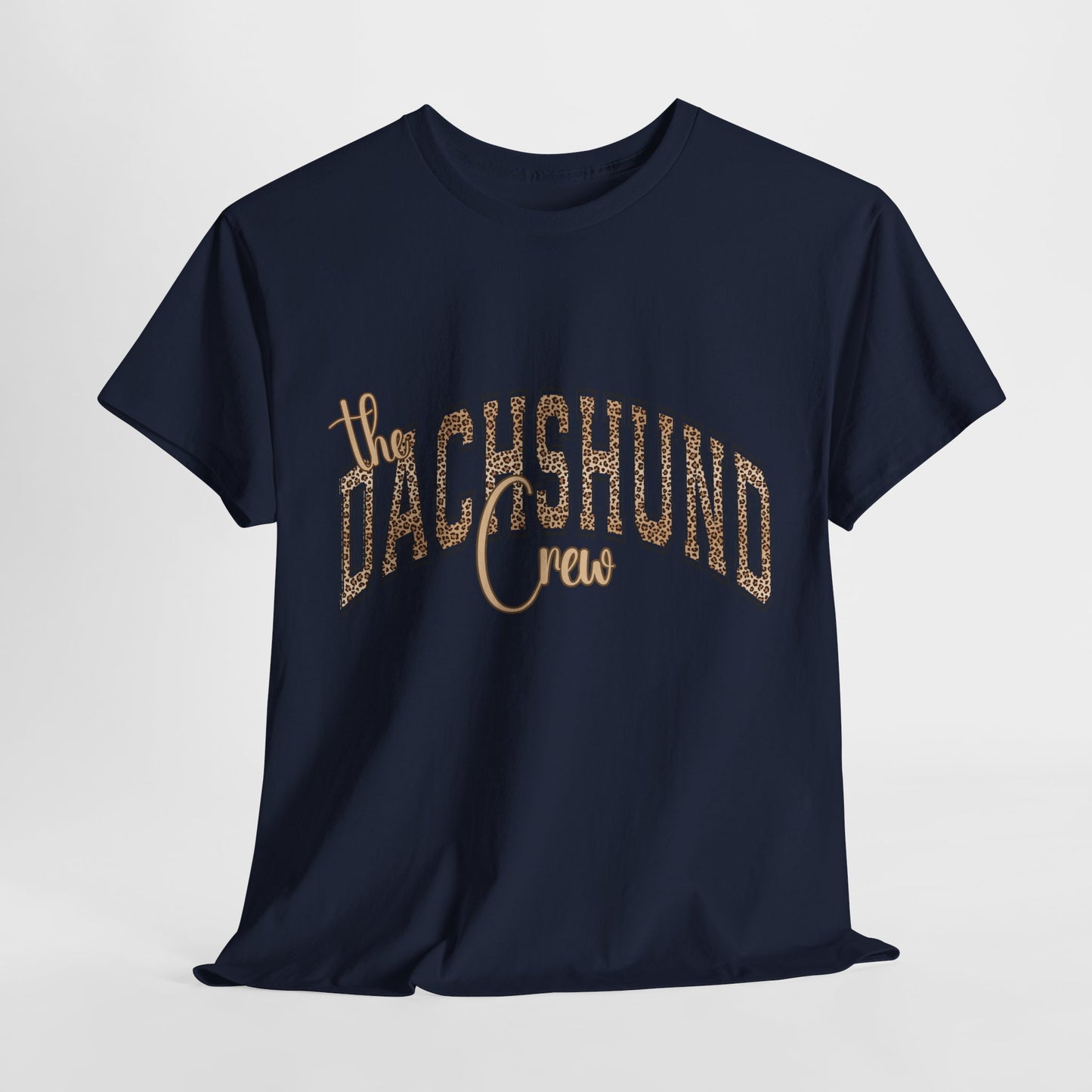 DACHSHUND SHIRT in Leopard Varsity Lettering in navy