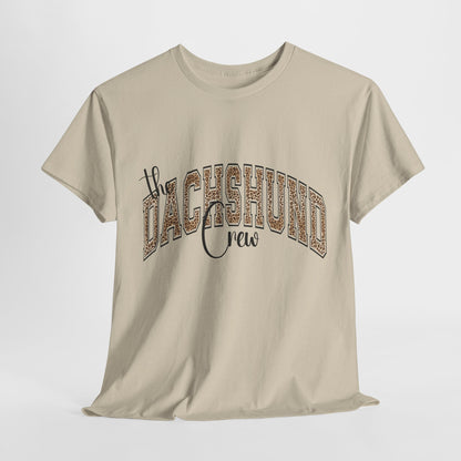 DACHSHUND SHIRT in Leopard Varsity Lettering in sand