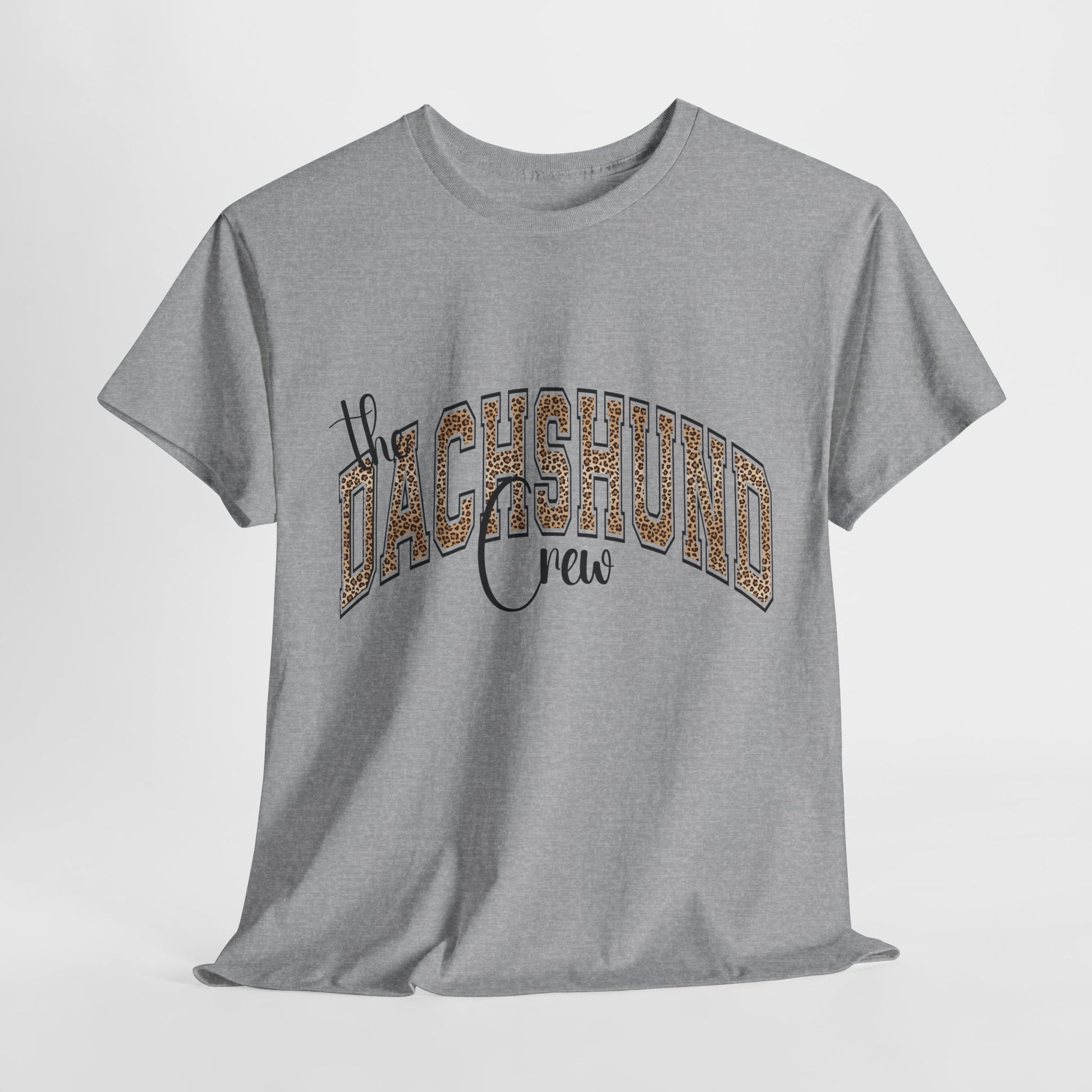 DACHSHUND SHIRT in Leopard Varsity Lettering in sport gray