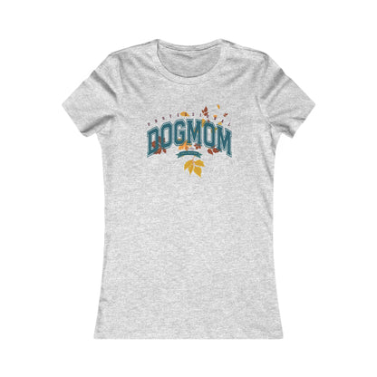 DOGMOM SHIRT Fall Edition with falling leaves in athletic heather