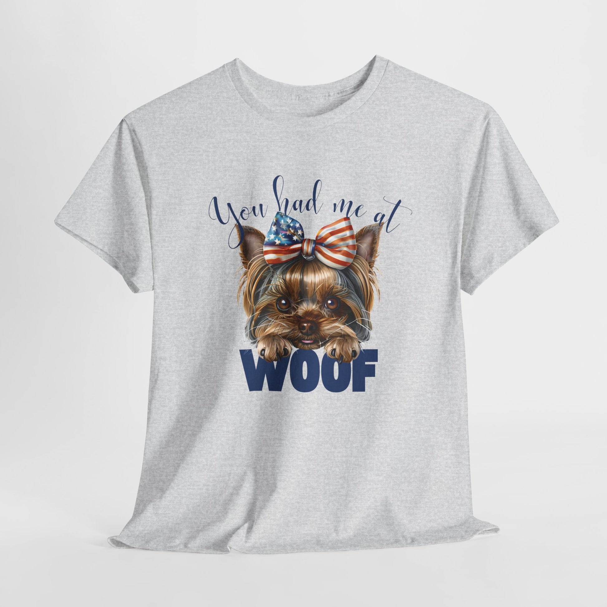 DOG SHIRTS FOR WOMEN Yorkie Woof in ash