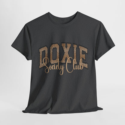 DOXIE SHIRT Society Varsity Letter in dark heather