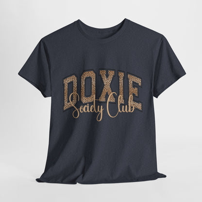 DOXIE SHIRT Society Varsity Letter in heather navy