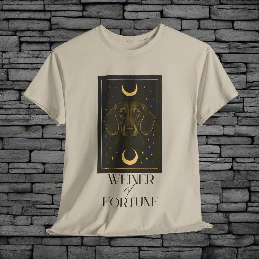 Dachshund shirt with Weiner of fortune in sand